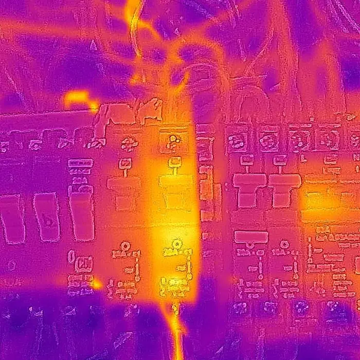 Thermal scan showing a hot spot